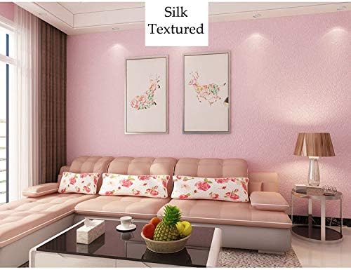 Cohoo Home Silk Pink Wallpaper Peel and Stick Contact Paper Pink Textured Silk - Image 6