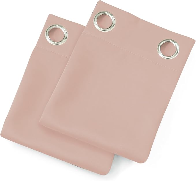 LEMOMO Blackout Curtains 52 x 90 inches Long Blush Curtains Set of 2 Panels - Image 9