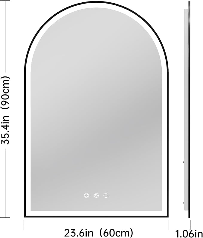Arched LED Bathroom Mirror 24"x36", Dimmable-LED Mirror - Image 8