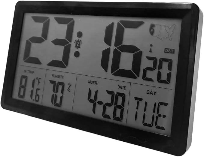 QPEUIM Digital Wall Clock Battery Operated Large Display by QPEUIM