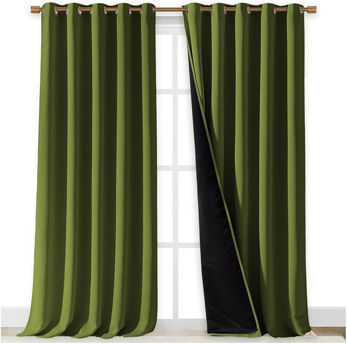 NICETOWN Full Shading Curtains for Windows, Olive Green, 70 inches W x 95 - Image 2