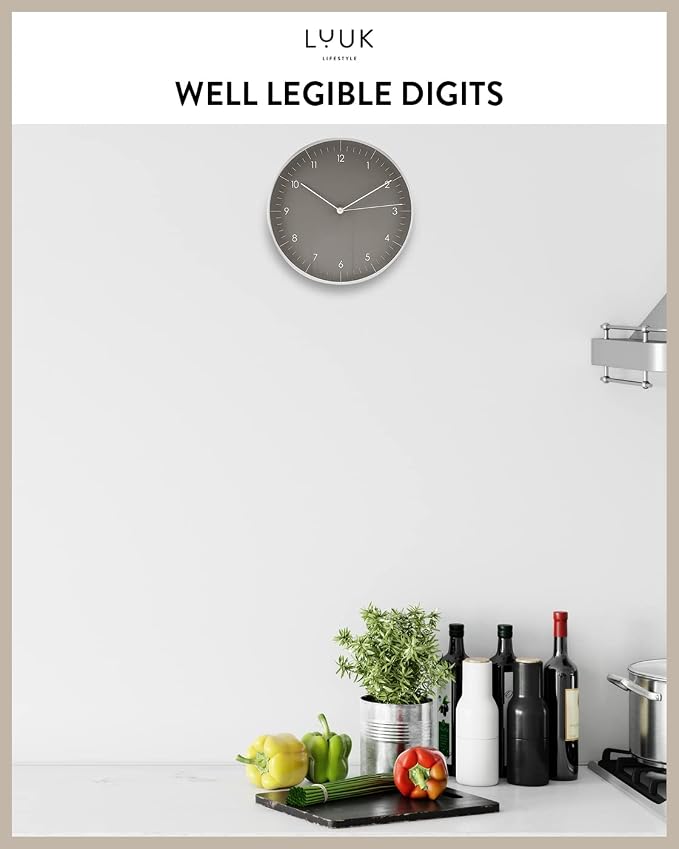 LUUK LIFESTYLE Wall Clock with Silent Movement, Minimalist Scandinavian Design - Image 5