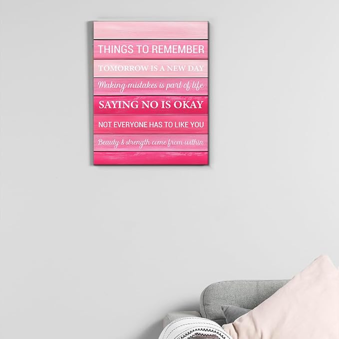 Inspirational Pink Wall Art Decor, Preppy Motivational Room Sign - Image 7