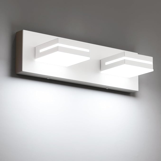 SineRise LED Modern Bathroom Vanity Light Fixtures, Matte White Modern Acrylic by SINERISELIGHTING