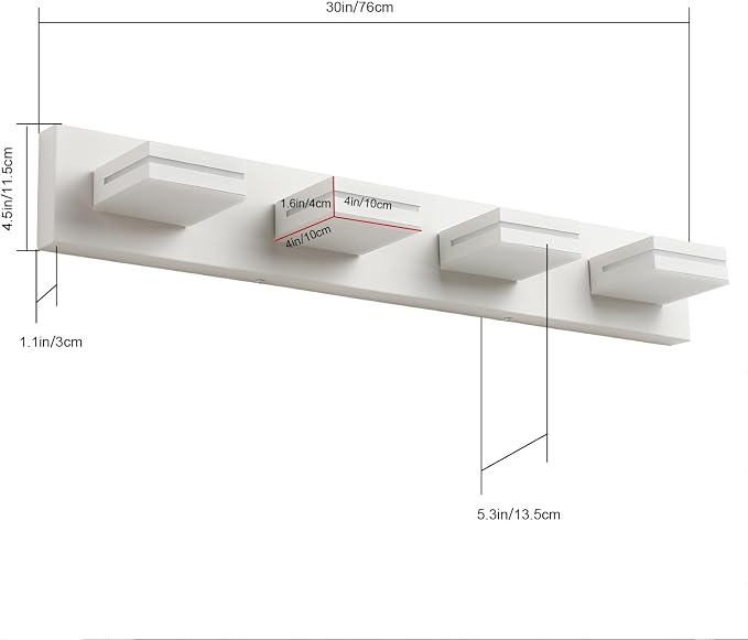 SineRise LED Modern Bathroom Vanity Light Fixtures, Matte White Modern Acrylic - Image 4