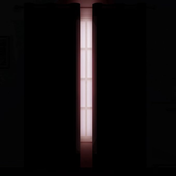 LEMOMO Red Thermal Blackout Curtains/42 x 95 Inch/Set of 2 Panels Room - Image 3