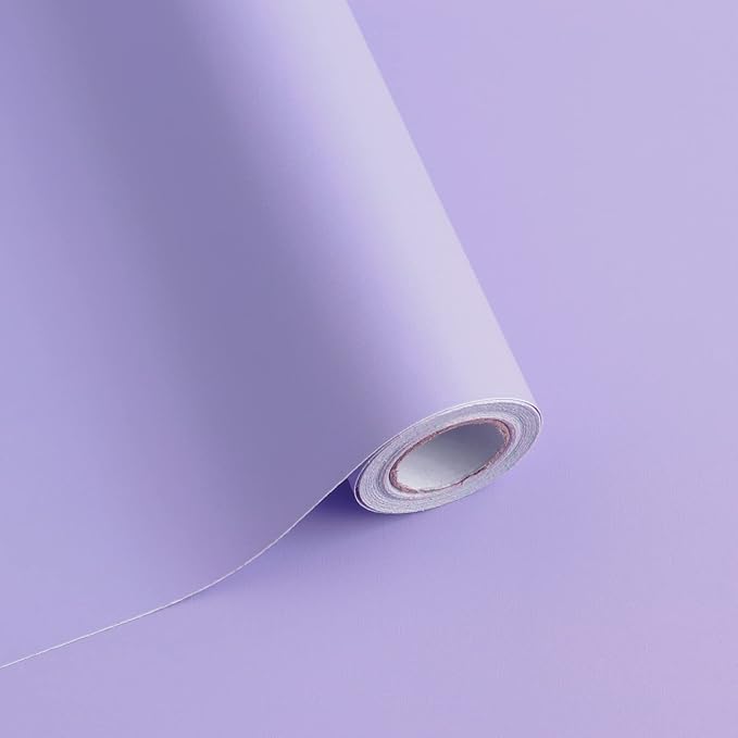 Safiyya 984.2"x17.7" Purple Wallpaper Peel and Stick Purple Contact Paper Solid by SAFIYYA