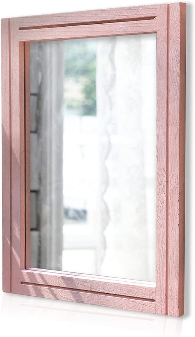 AAZZKANG Rectangle Mirror with Wood Framed Modern Farmhouse Hanging Wall by AAZZKANG