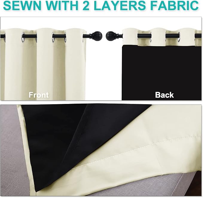 NICETOWN Living Room Completely Shaded Draperies, Privacy Protection & Noise - Image 5