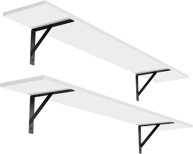 DINZI LVJ Long Wall Shelves, 47.3Inch Wall Mounted Shelves Set of 2, Extra by DINZILVJ