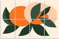 8 Pack Art Acoustic Panels Sound Absorbing Boho Botanical Leaf Orange Green by Unknown