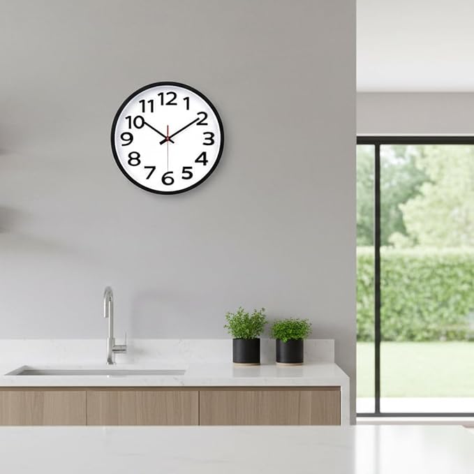 Wall Clock 12 Inch Silent Non-Ticking Big Numbers Easy to Read Wall Clocks - Image 8