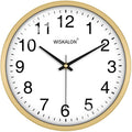 WISKALON 10 inch Wall Clock, Silent Non-Ticking Elegant Golden Frame Clock by WISKALON