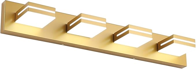 SineRise LED Modern Bathroom Vanity Light Fixtures, Matte Gold Modern Acrylic by SINERISELIGHTING