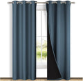 NICETOWN Smoky Blue Full Shade Curtain Panels, Pair of Thermal Insulated & by NICETOWN