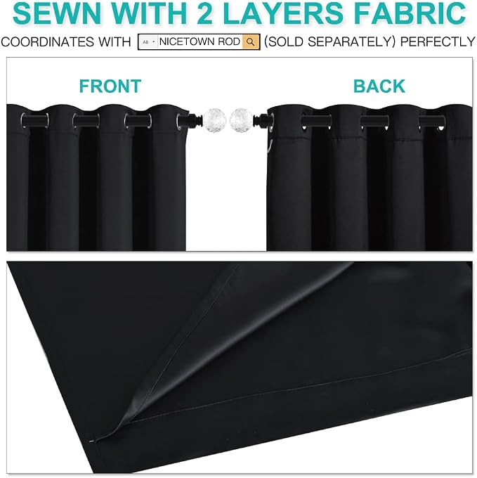 NICETOWN High-End Thermal Curtains, Full Blackout Curtains 84 inches Long - Image 4
