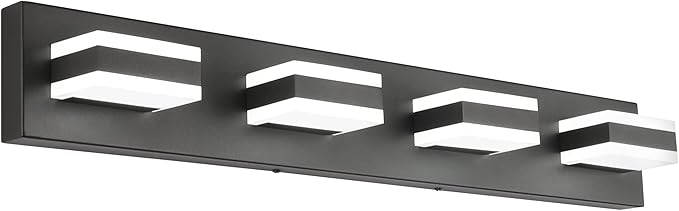 SOLFART Black Bathroom Light Fixtures 4 Lights Bathroom Vanity Light LED by SOLFART