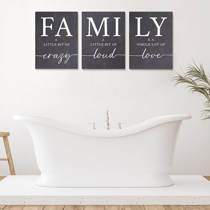 GUBIYU Gray Family Wall Art Set of 3 20"X28" Modern Farmhouse Decor - Image 5