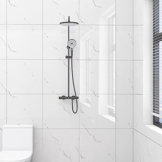 10pcs Peel and Stick Tile Shower Waterproof Marble Tiles Wall Panels, - Image 8