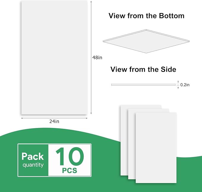 Smooth White Drop Ceiling Tile 2ft x 4ft, Ceiling Panel 24 x 48in – Waterproof - Image 7