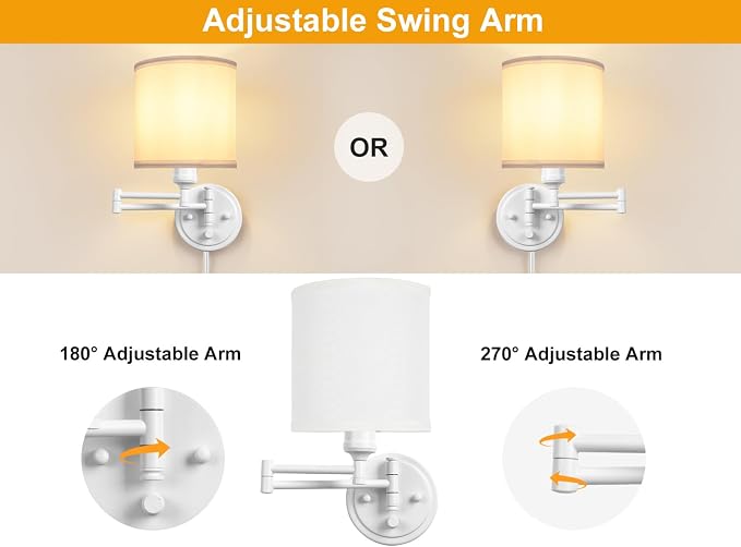 GOODATE Plug in Wall Sconces - Image 4