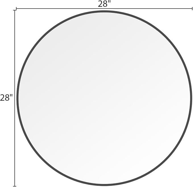 WallBeyond Round Wall Mirror 28 inch Black Large Circle Mirror - Image 6