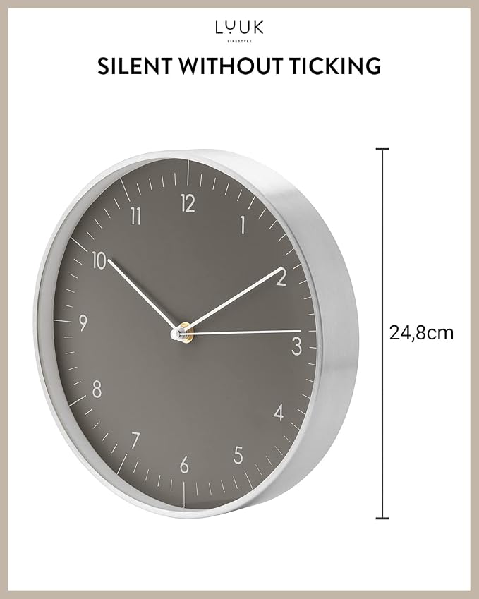 LUUK LIFESTYLE Wall Clock with Silent Movement, Minimalist Scandinavian Design - Image 2