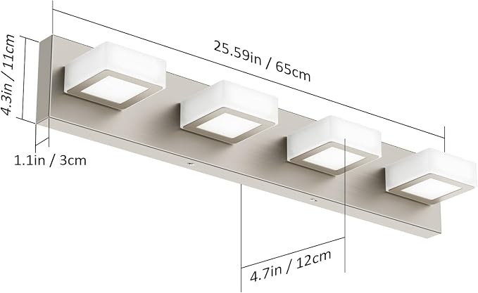 Ralbay Brushed Nickel Vanity Light - Image 3