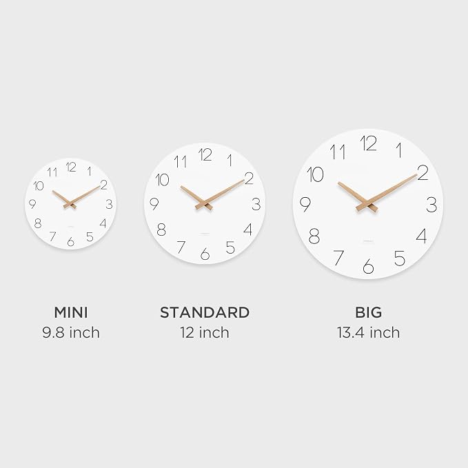 mooas Flatwood Wall Clock, 9.8" Silent Non-Ticking Sweep Movement Decorative - Image 2