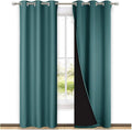 NICETOWN Blackout Curtains 80 inches Long, 2 Pieces, Sea Teal, Full Light by NICETOWN