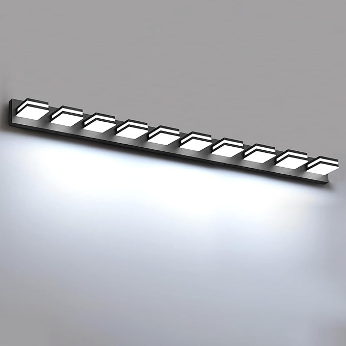 IZORRO LED Modern Bathroom Lights Fixtures, Matte Black Acrylic Wall Lighting by IZORRO