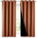 NICETOWN Burnt Orange 100% Blackout Lined Curtains, 2 Thick Layers Completely by NICETOWN