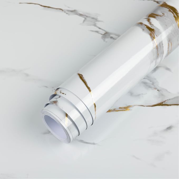 Abyssaly Marble Contact Paper for Countertops Gold Grey White Marble Peel and by Abyssaly