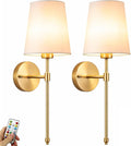 YHCDLAMP Battery Operated Wall Sconces Set of 2, Rechargeable Wireless Wall by YHCDLAMP