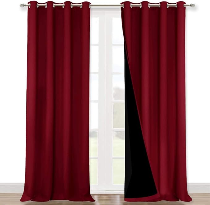 NICETOWN Cold Blocking 100% Blackout Curtains, Durable and Soft Black Lined by NICETOWN