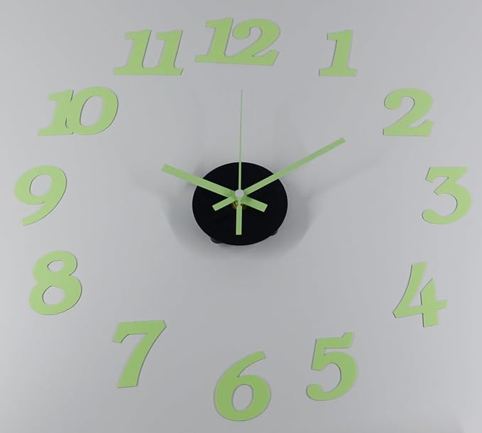 OceeK DIY Wall Clock, Fluorescence Modern Silent Non-Ticking, Battery Operated - Image 7