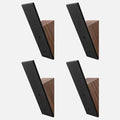 Homeforia Walnut Wood Coat Hooks, High End Walnut Wood & Black Metal Wall by Homeforia