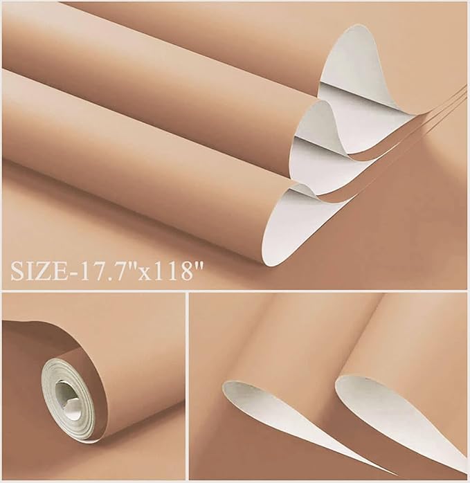 Dimoon 118''x17.7'' Orange Peel and Stick Wallpaper Contact Paper Modern Self - Image 2