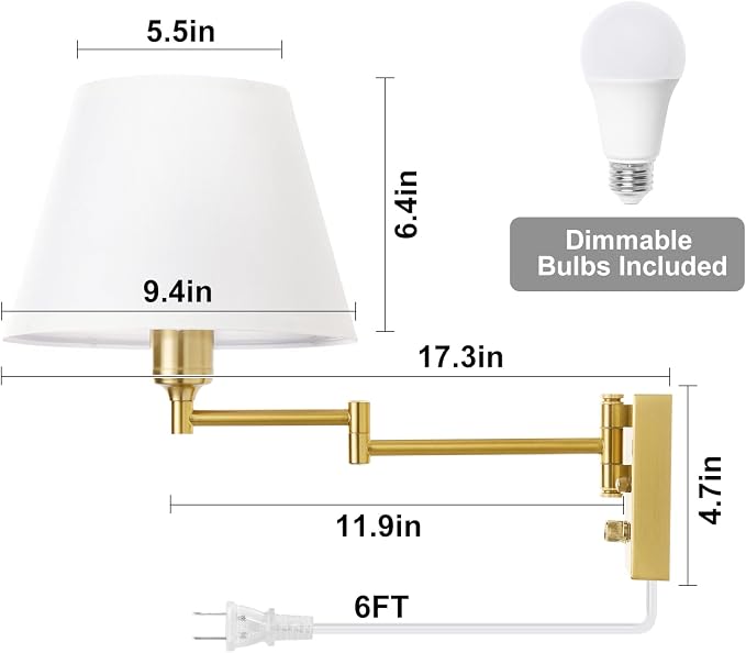 TRLIFE Dimmable Wall Sconce, Remote Control Dimming 10-100% and Adjustable - Image 6