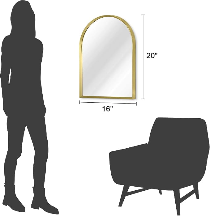 Arch Wall Mirror Aluminum Alloy Frame Bathroom Wall Mirror - Image 7