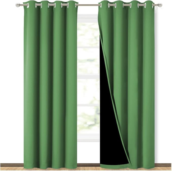 NICETOWN 100% Blackout Curtains 84 inches Long, Forest Green, 52 inches Wide by NICETOWN