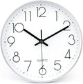 jomparis 10 Inch Silver Wall Clock Battery Operated Silent & Non-Ticking Wall by JOMPARIS