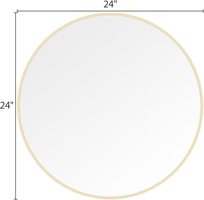 WallBeyond 24 inch Round Mirror Gold Circle Wall Mirror - Image 7