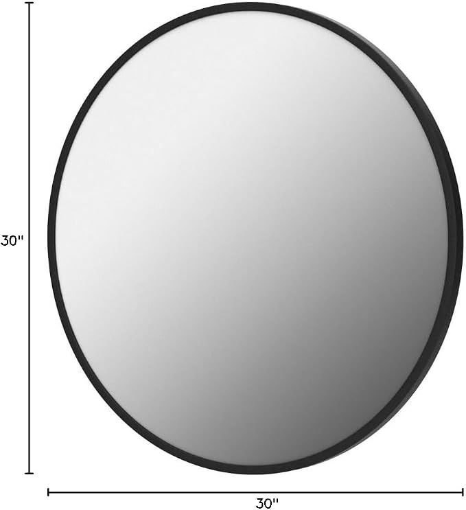 Itrue 30 Inch Round Wall Mirror, Brushed Black Metal Frame Circle Bathroom - Image 8