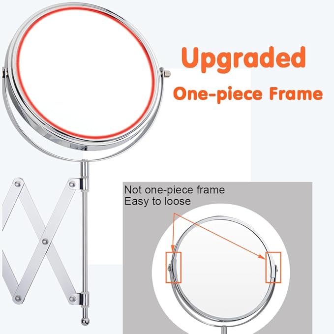 Welllink 8Inch XL Wall Mounted Bathroom Mirror, 1X/7X Magnification, - Image 4