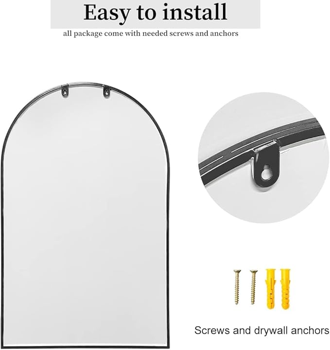 Dewfig Arched Window Wall Mirror, Decorative Mirror, Vanity Mirrors - Image 4