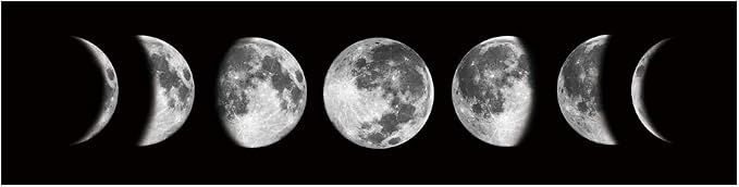 Ohhvvow Moon Phase Wall Art Painting, 47L x 11.8W Black and White Modern - Image 6
