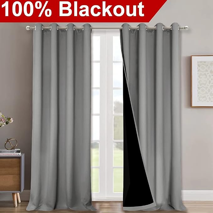 NICETOWN 100% Blackout Blinds, Laundry Room Decor Window Treatment Curtains - Image 2