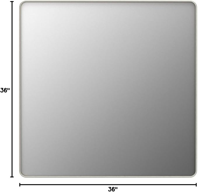 TETOTE Silver Bathroom Mirror, 36 x 36 Inch Wall Mounted Square Brushed Nickel - Image 9
