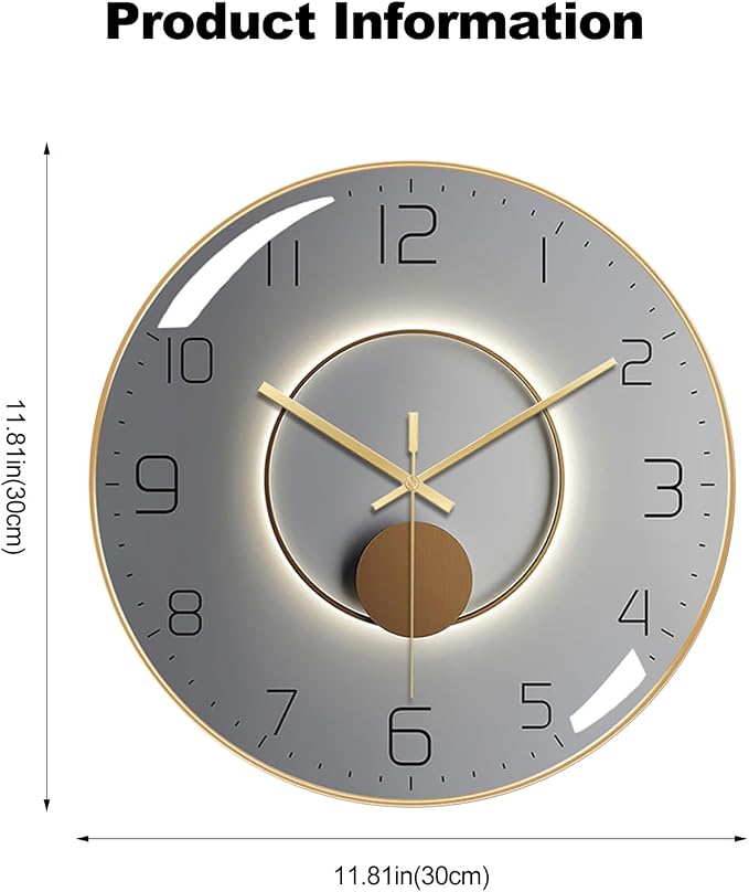 Ergocar Silent Modern Metal Wall Clock - Image 7